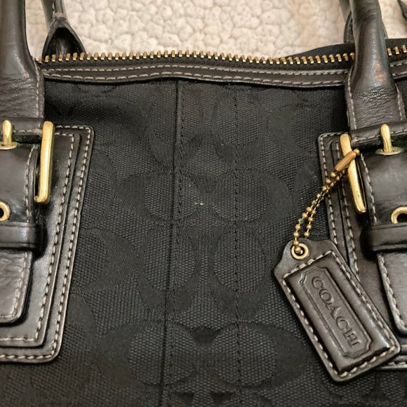 Coach Hampton Satchel Black #12456 with dust cover
